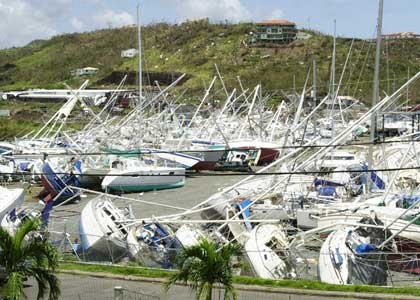 Storm damage in a marina © SW